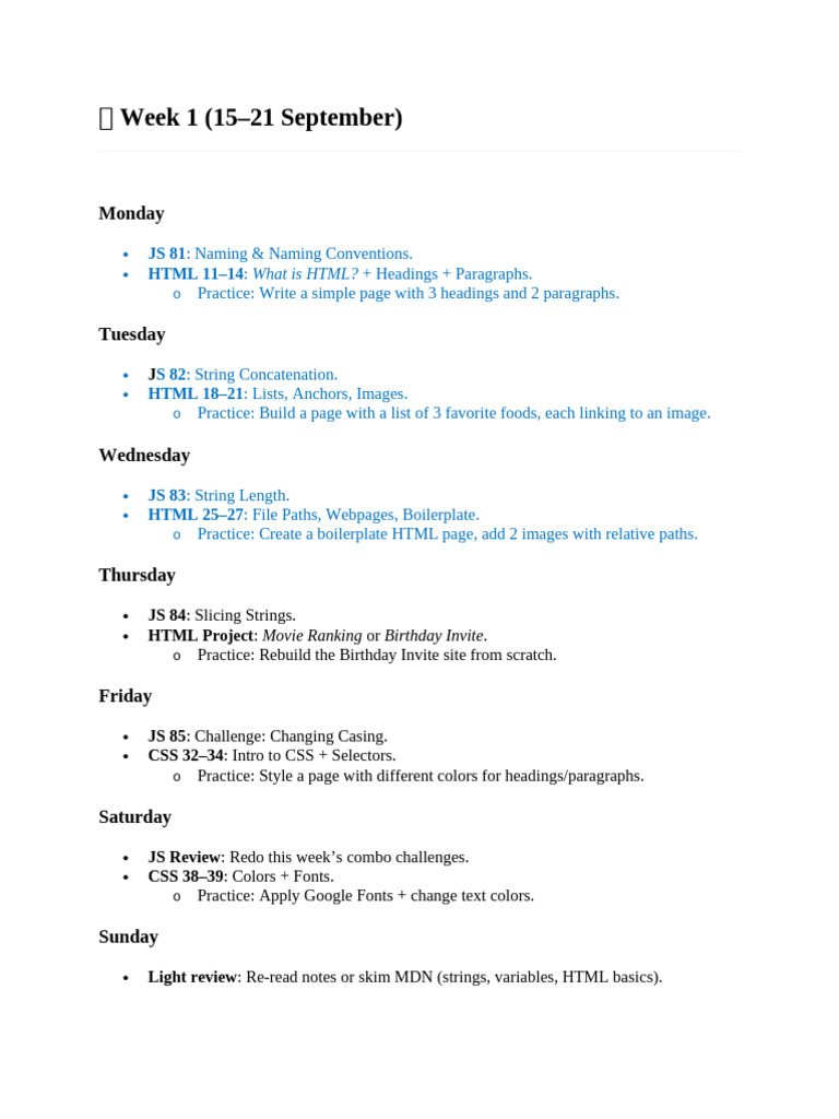 ? Week 1:WebDevelopment | PDF