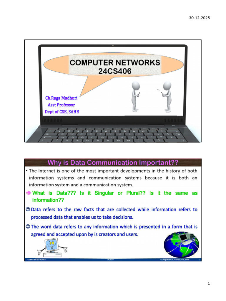 Computer Networks 24CS406 | PDF | Network Topology | Computer Network