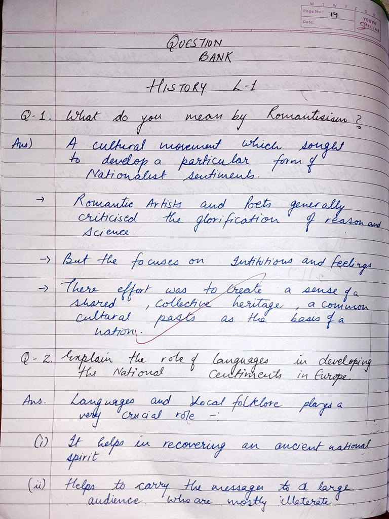 Question Bank l1 History | PDF