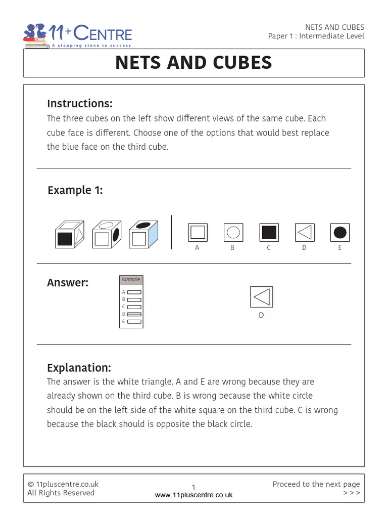 Nets and Cubes Paper 1 1 1 | PDF