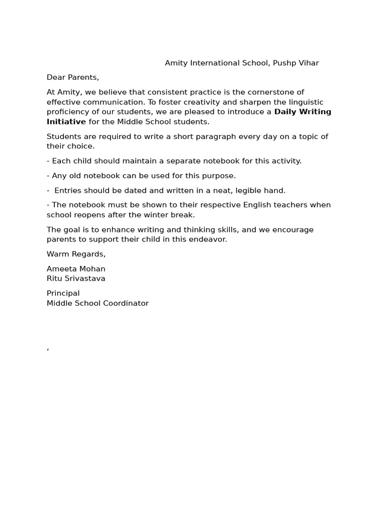 Daily Writing Initiative | PDF