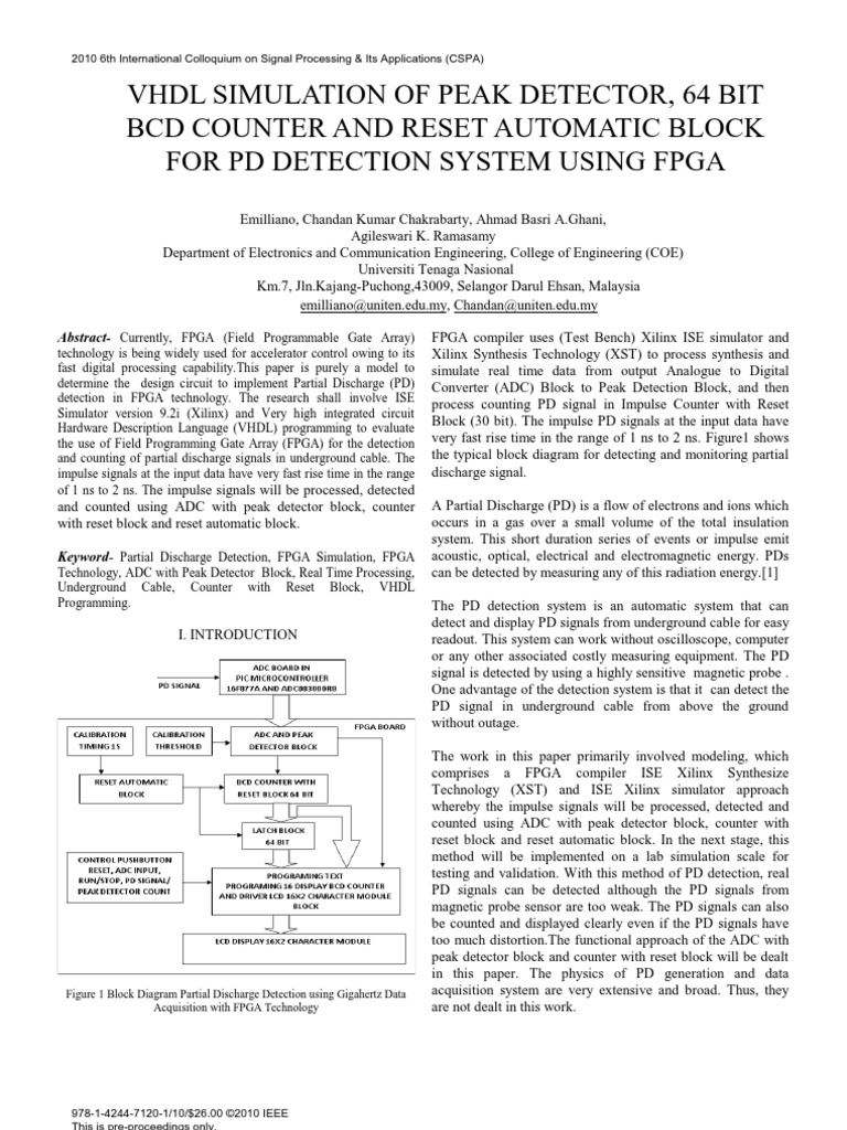 Peak Detector PDF Analog To Digital Converter Vhdl