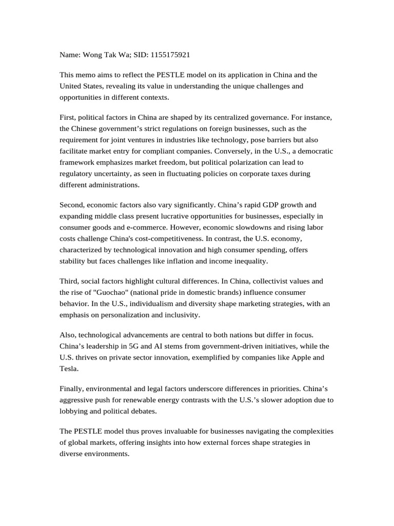 Memo 1 | PDF