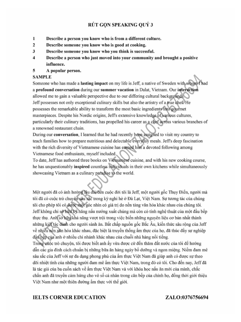 IELTS-Corner-Rút-gọn 2 | PDF