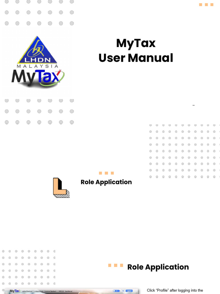 MyTax 2.0 User Manual: Role Application Guide | PDF | Cyberspace ...