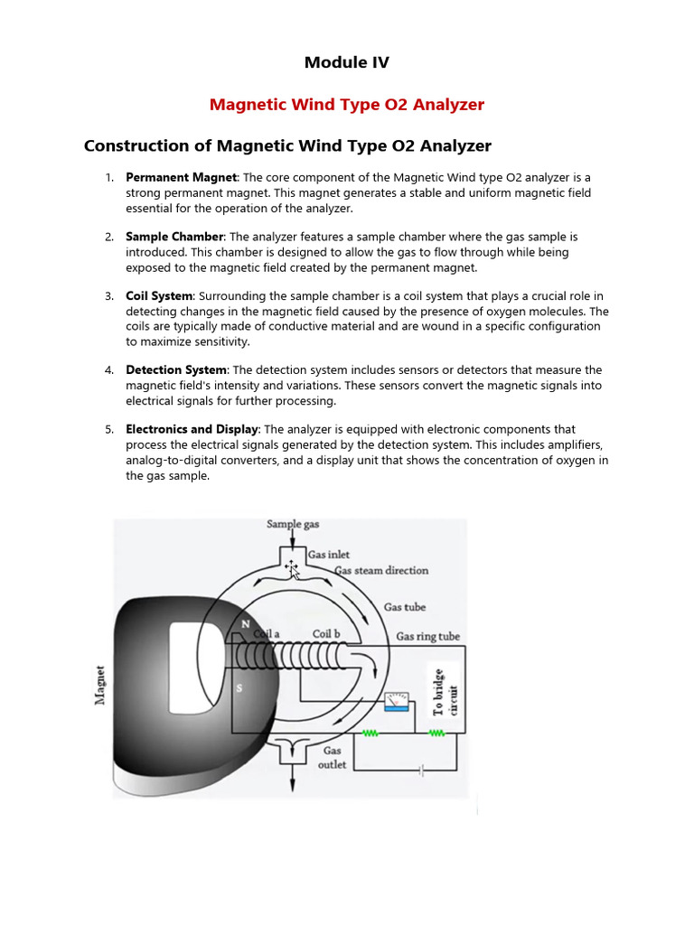 Magnetic Wind O2 Analyzer Overview | PDF | Magnetism | Magnetic Field