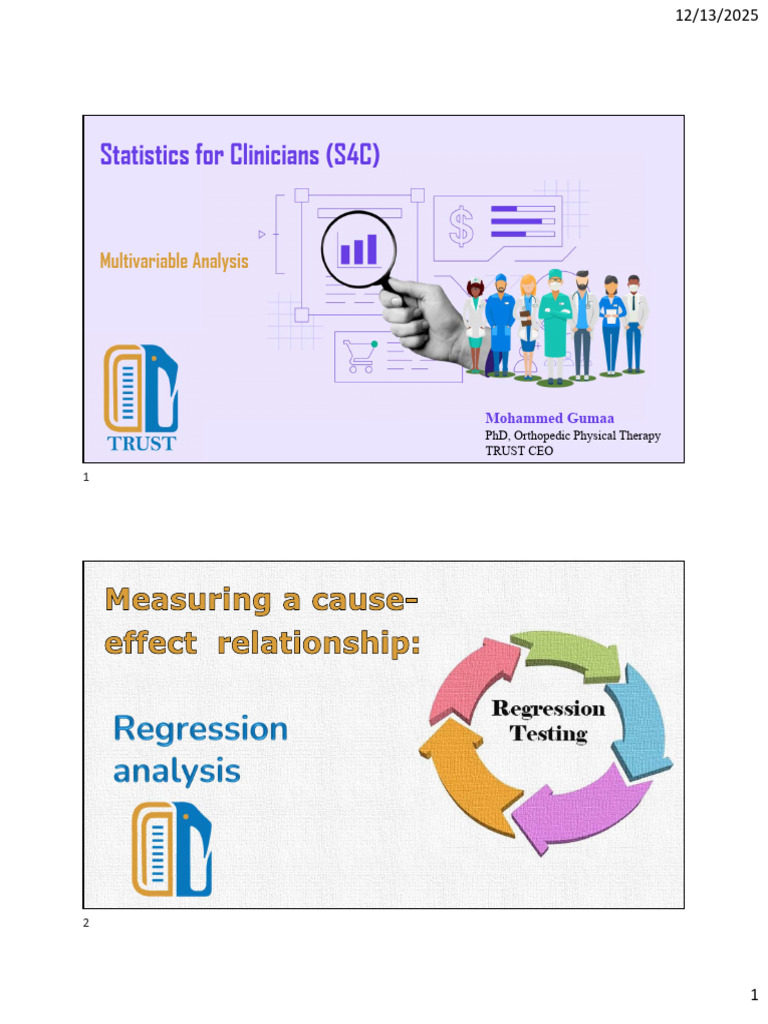 Multivariable Analysis in Clinical Statistics | PDF | Dependent And ...