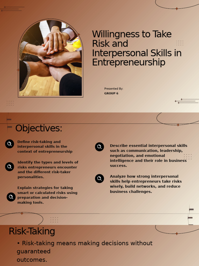 Risk-Taking and Interpersonal Skills in Entrepreneurship | PDF ...