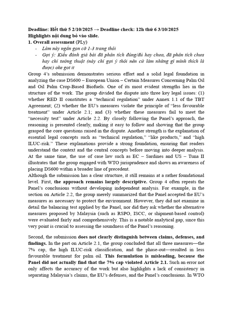 Analysis of WTO Case DS600 Submission | PDF