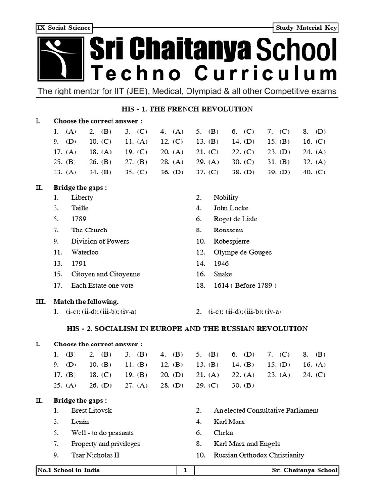CBSE IX Mid Study Material Key 2024-25 | PDF