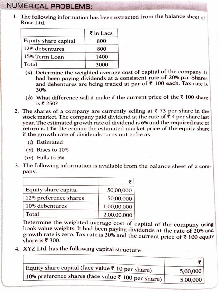 Weighted Average Cost of Capital Calculations | PDF | Cost Of Capital ...