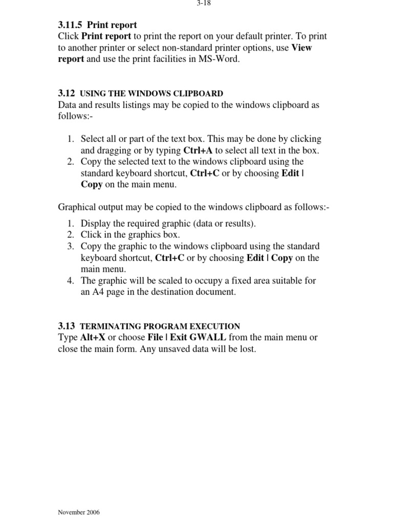 GWALL Program User Guide: Printing & Data Entry | PDF | Cartesian ...