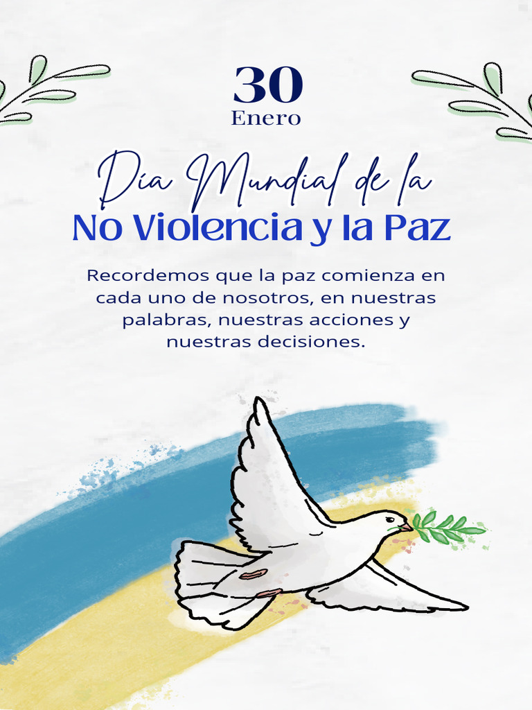 Historia de Instagram Día Mundial de La No Violencia y La Paz Ilustrado ...