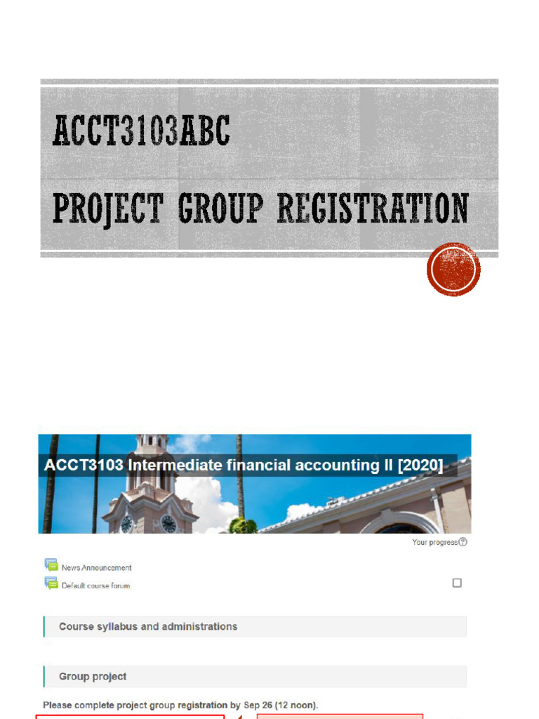 ACCT3103ABC - Instruction For Project Group Registration | PDF