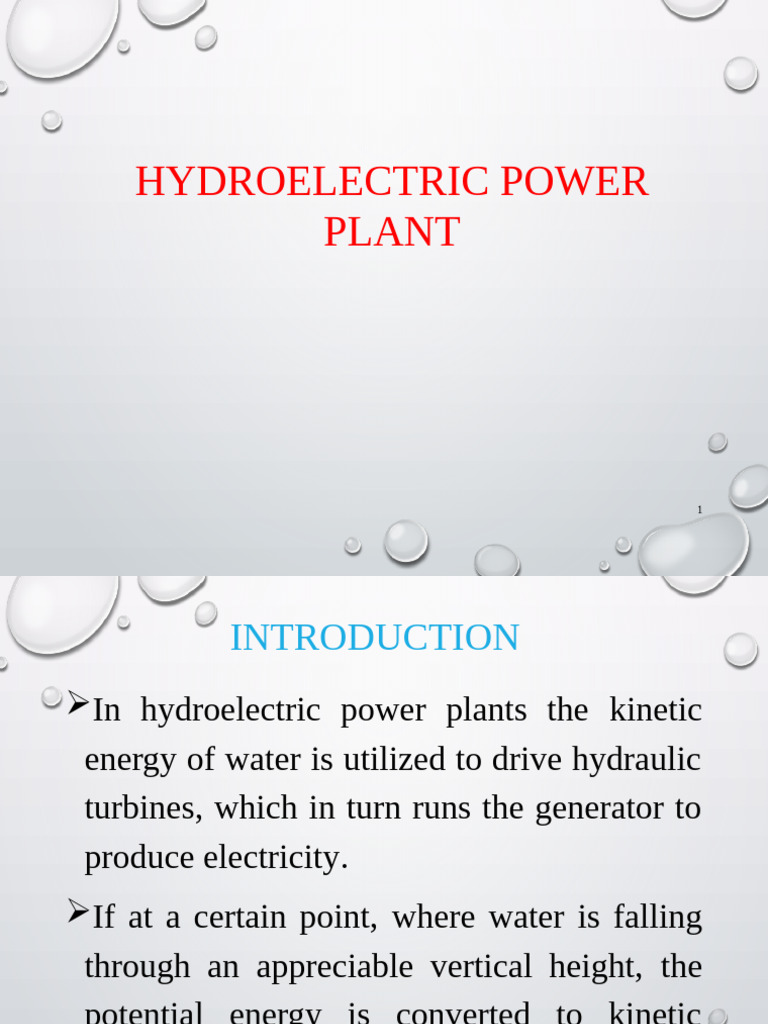 Hydroelectric Power Plant Overview | PDF | Turbine | Hydroelectricity