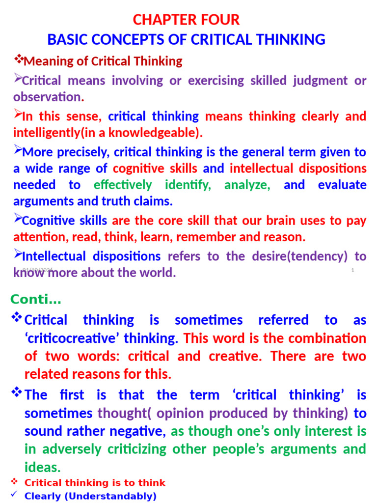 Understanding Critical Thinking Concepts | PDF | Critical Thinking ...