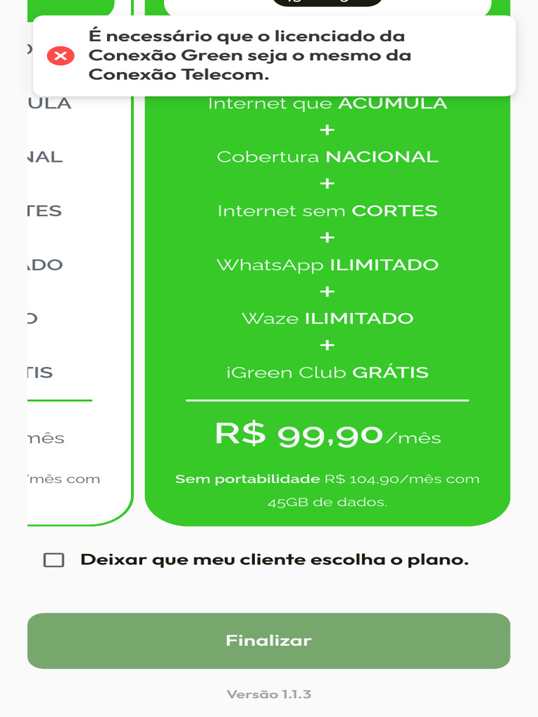 Planos de Internet e Telefonia Conexão Green | PDF