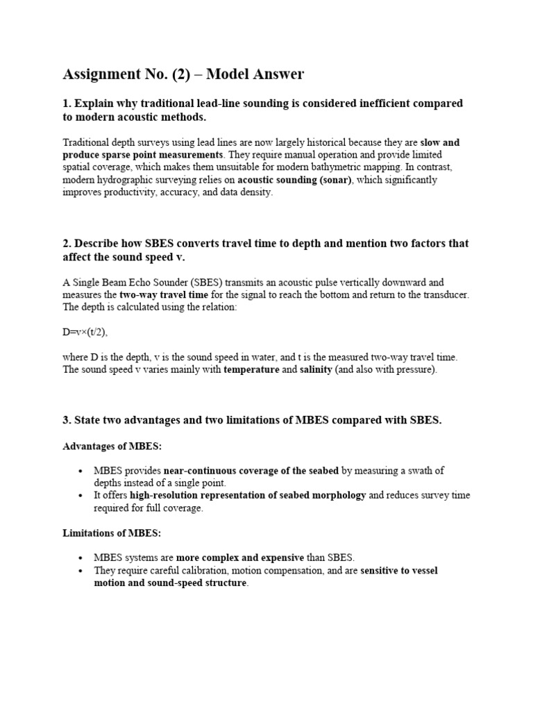 Bathymetric Survey Methods Explained | PDF | Applied And ...