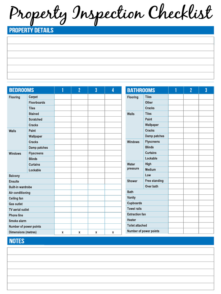 Property Inspection Checklist | PDF