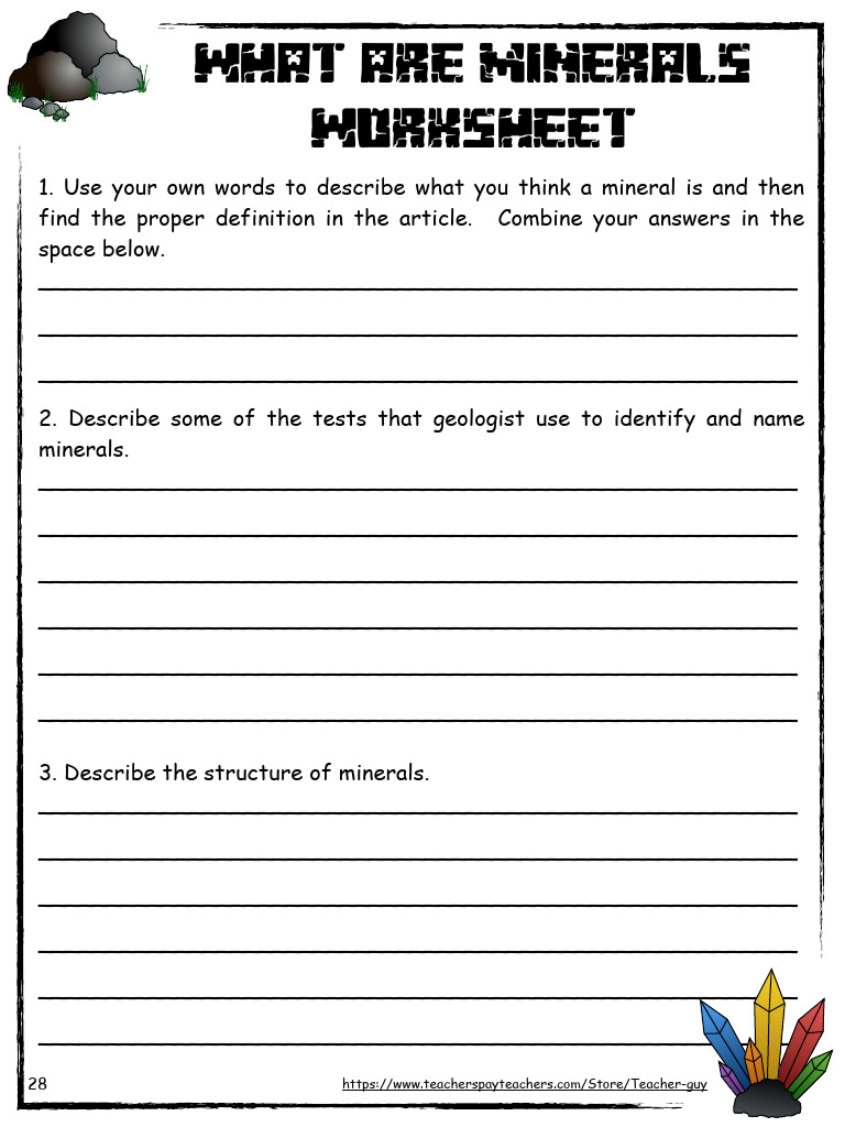 Mineral Identification Worksheet | PDF
