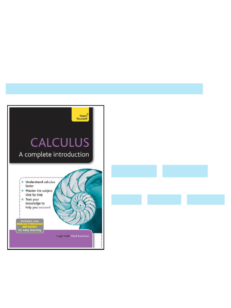 (Ebook) Calculus : a complete introduction by Hugh Neill; (Mathematics ...