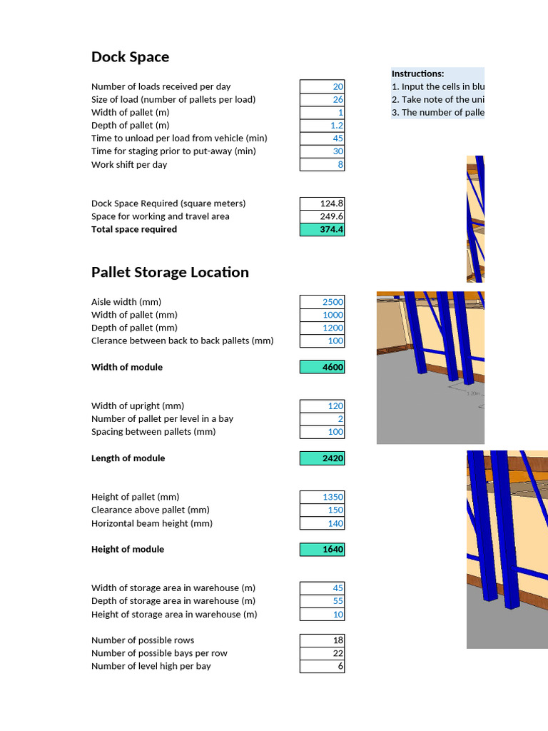 Dock Space and Warehouse Capacity Guide | PDF | Warehouse | Pallet