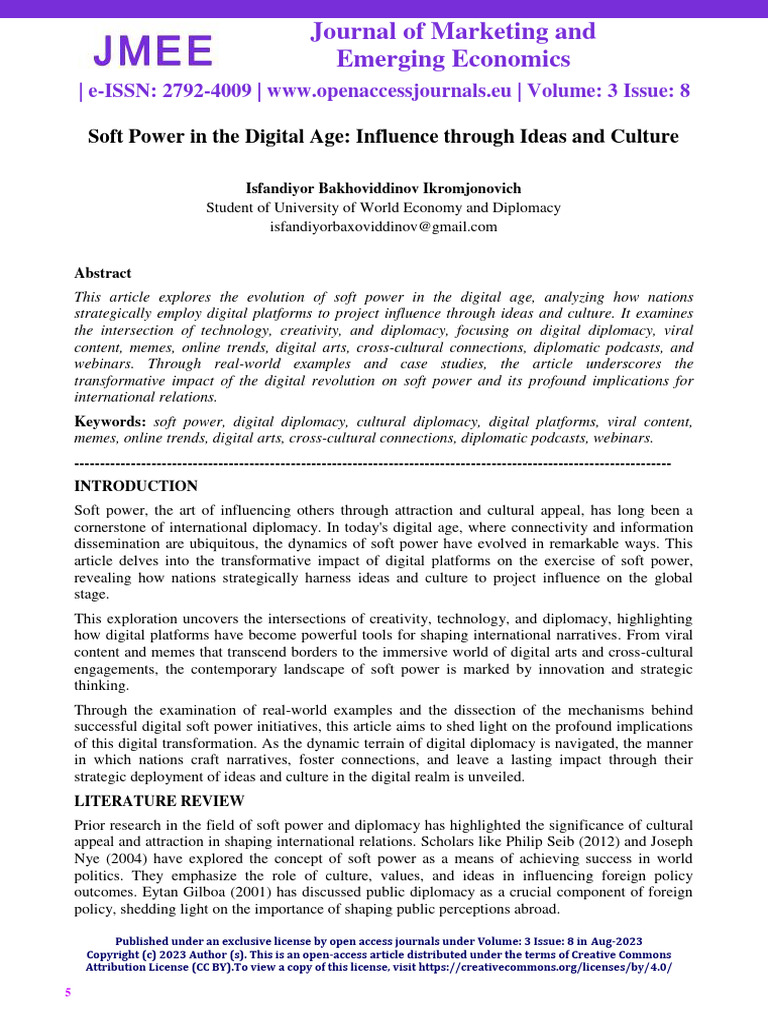 Digital Soft Power in the Modern Era | PDF | Social Media | Popular ...