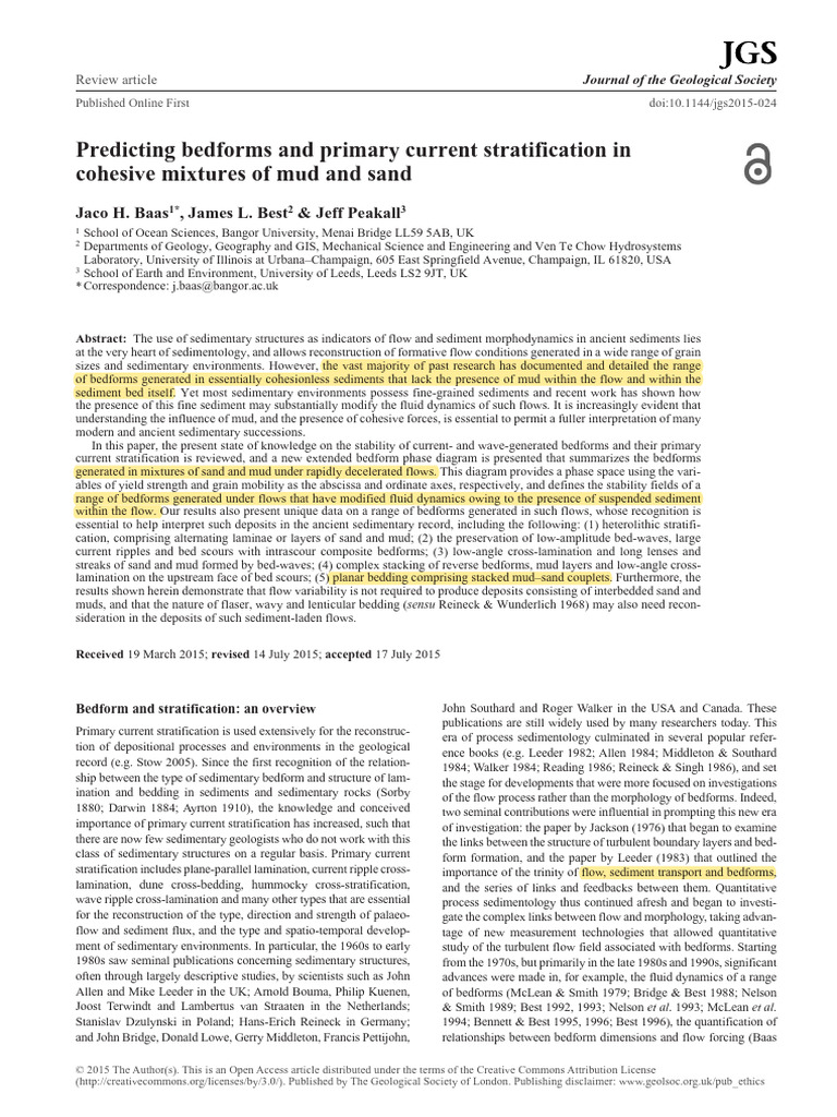 Bedforms in Mud-Sand Mixtures | PDF | Sedimentary Rock | Geology