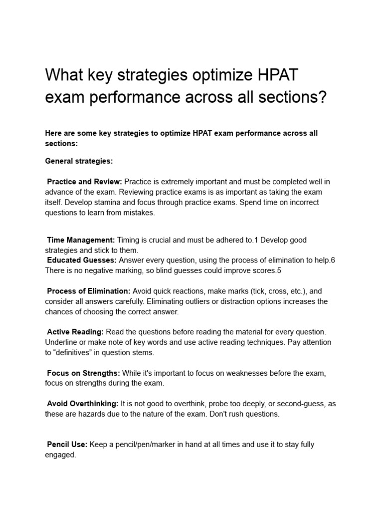 Optimize HPAT Exam Performance Strategies | PDF | Emotions | Attitude ...