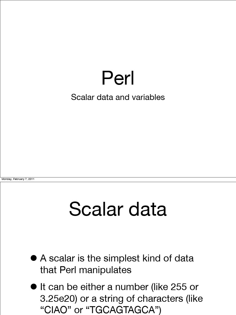 Perl Scalars, Variables, and Operators | PDF | Integer (Computer ...