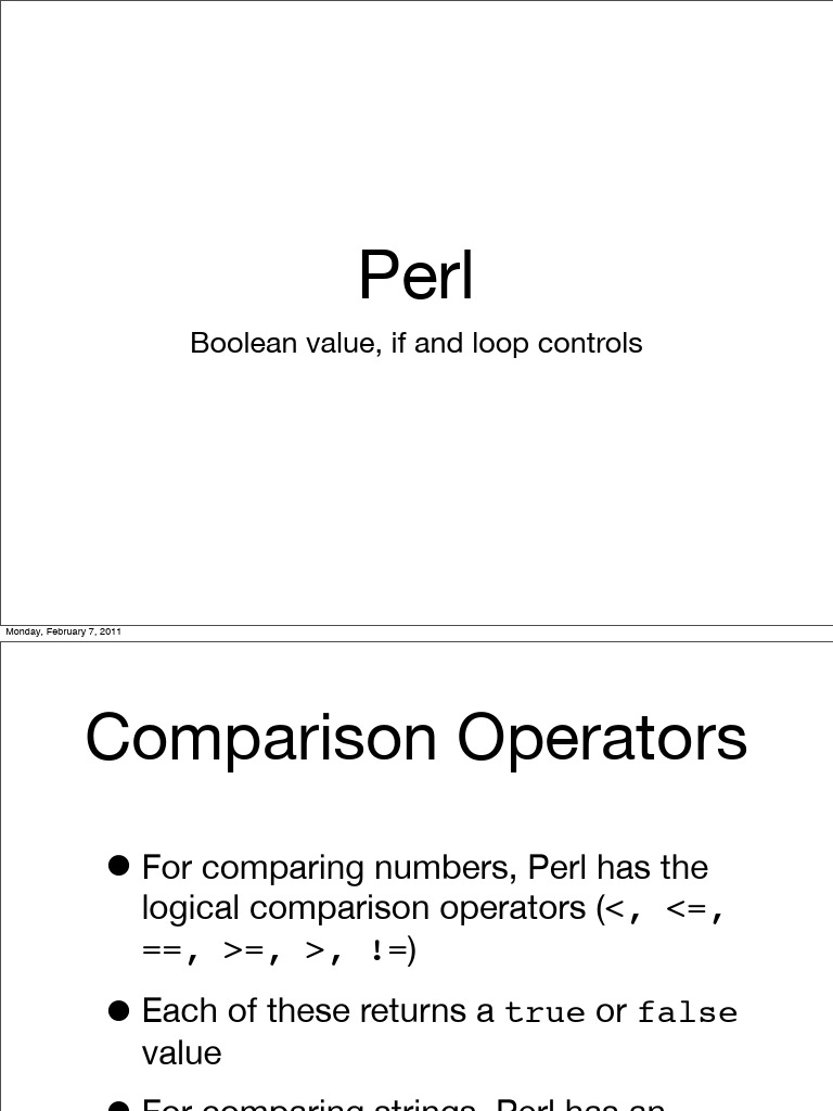 Perl03 Boolean If | PDF | Boolean Data Type | Boolean Algebra