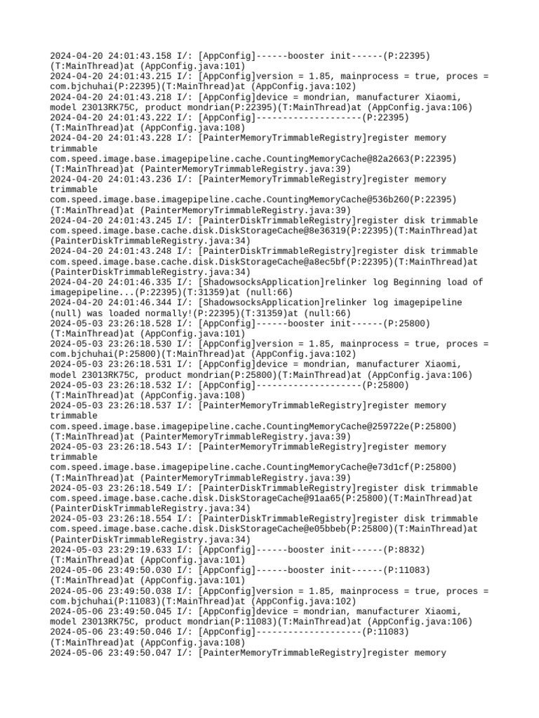 AppConfig Initialization Logs 2024 | PDF | Java (Programming Language ...