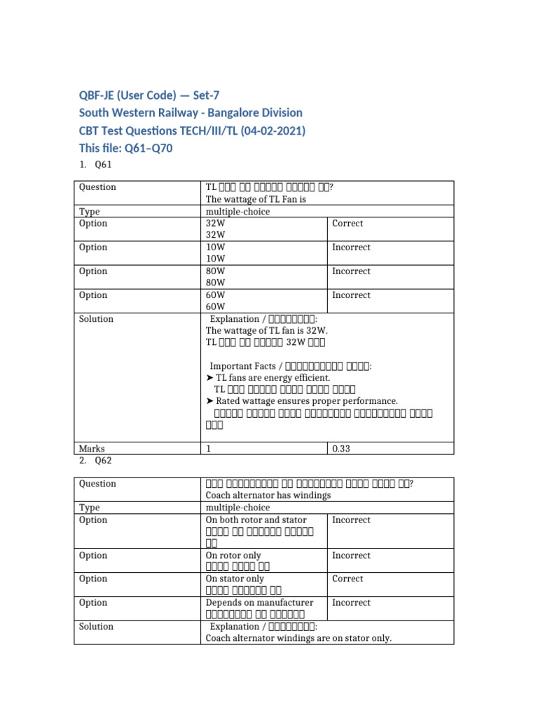 Qbf-je (User Code) Set-7 q61-q70 | PDF