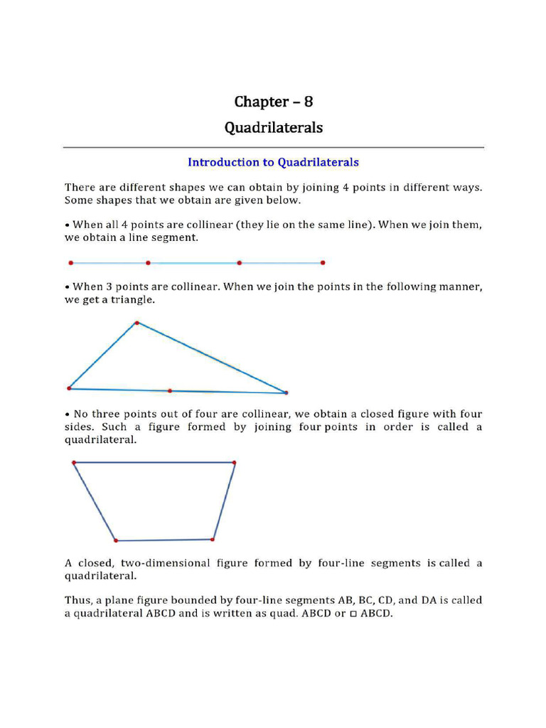 IX MATH CHP 8 NOTES | PDF