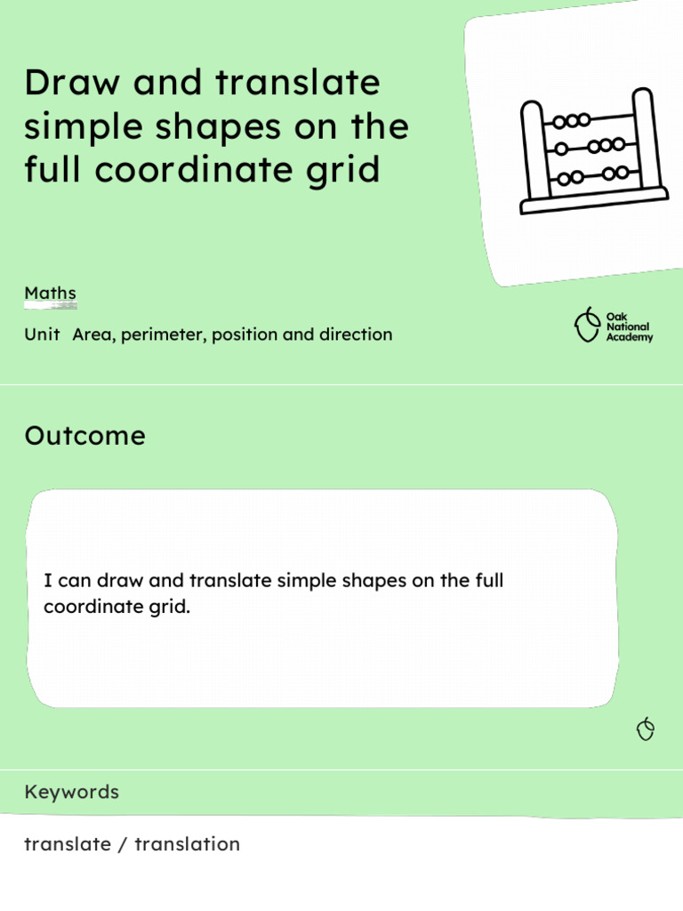 Translate Shapes on Coordinate Grid | PDF | Cartesian Coordinate System ...