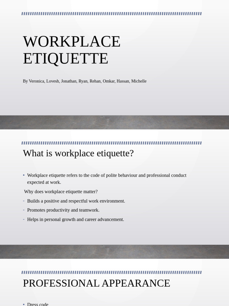 Essential Workplace Etiquette Guide | PDF