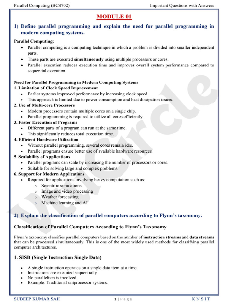 BCS702 Important Question Solution | PDF