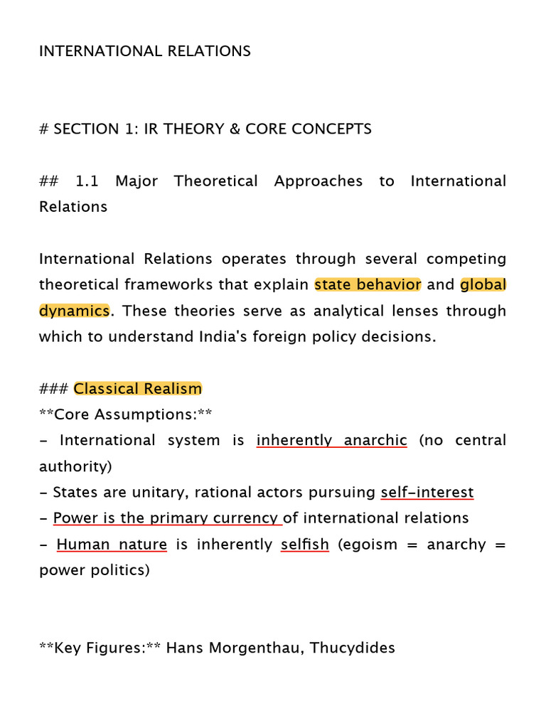 International Relations Theories Explained | PDF | Polarity ...