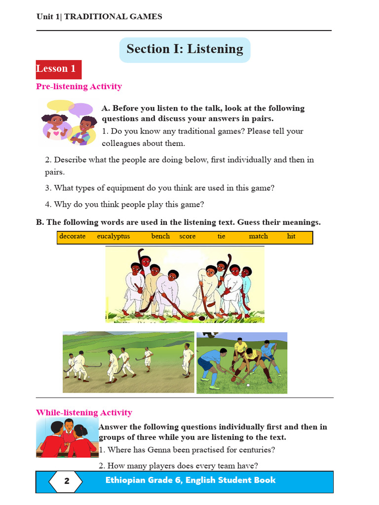 Ethiopian Grade 6 English: Traditional Games | PDF | Rain | Sowing