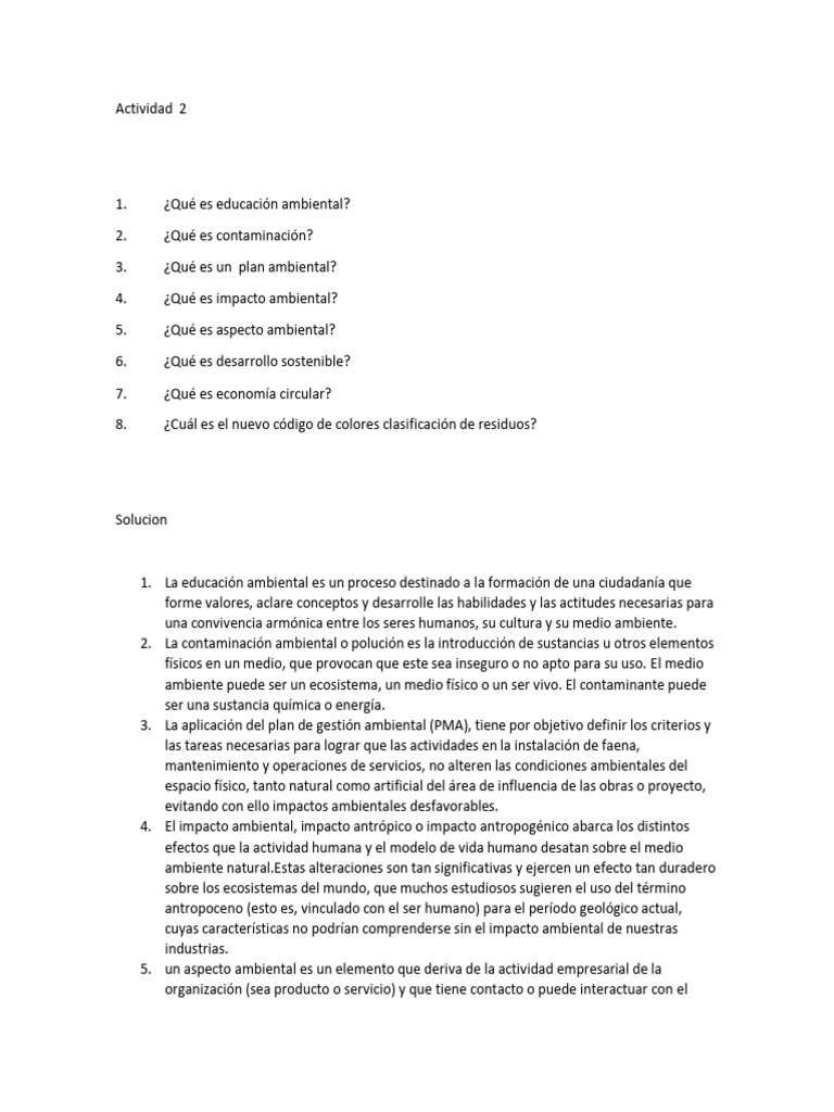 Actividad 2 | PDF | Entorno natural | Sustentabilidad