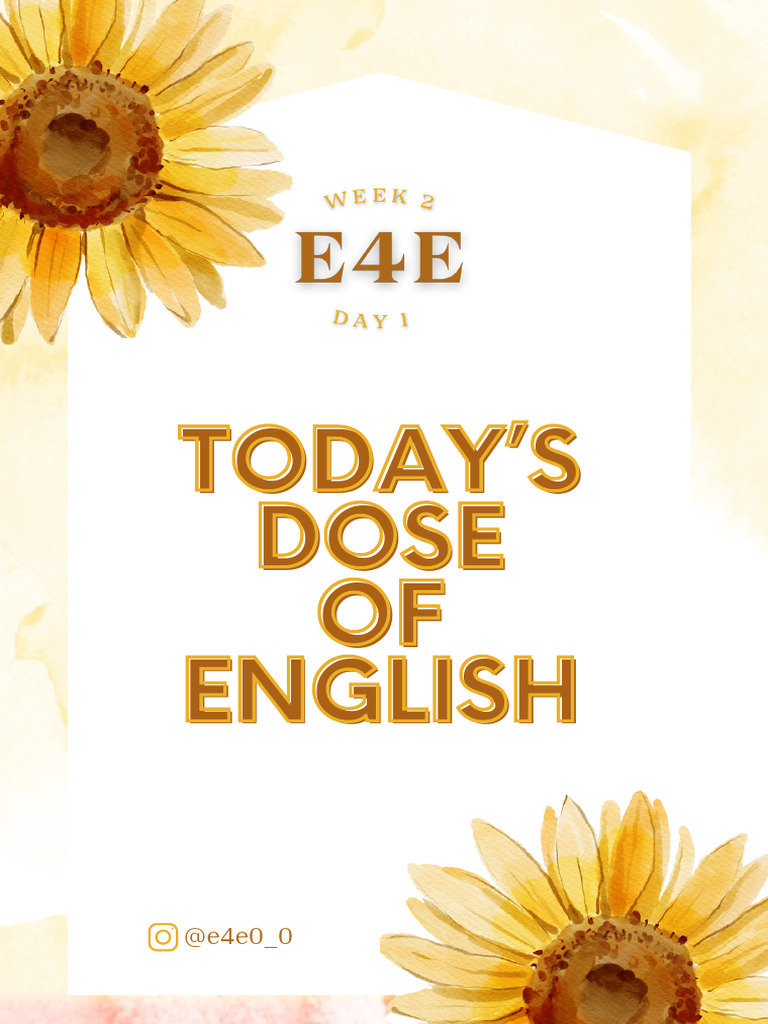 E4E MEME w2, d1 | PDF