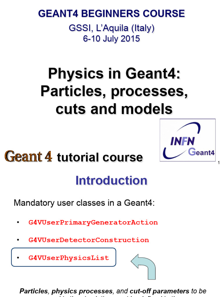 Geant4 Physics List Tutorial Guide | PDF | Elementary Particle | Physics
