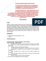 Approved CV Template