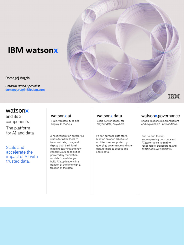 IBM watsonx: AI and Data Solutions | PDF | Cloud Computing | Artificial ...