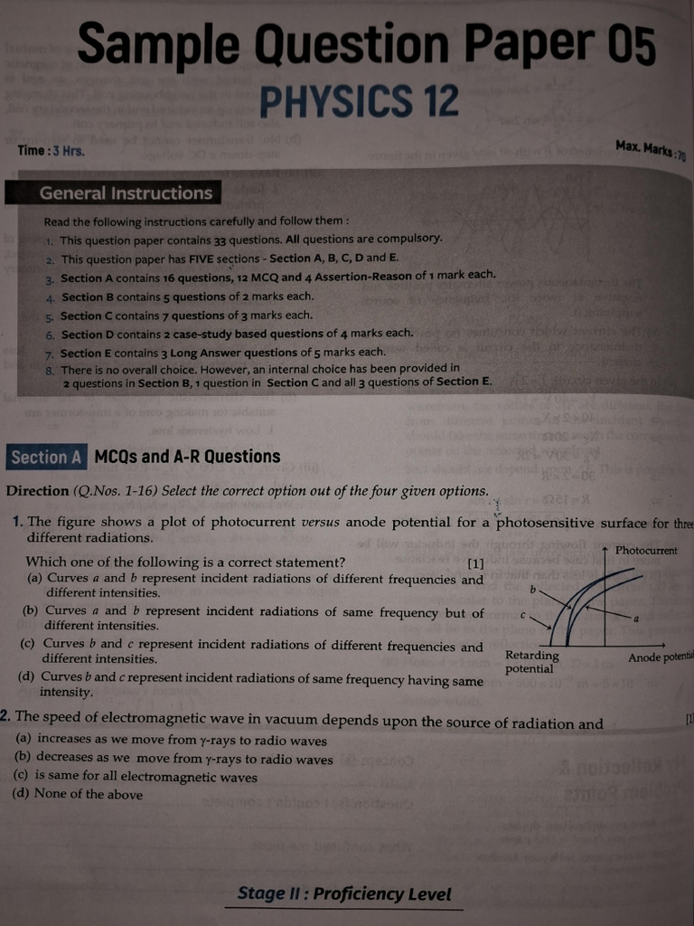 Physics 12 Sample Question Paper 05 | PDF | P–N Junction | Atomic Nucleus