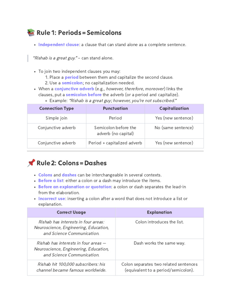 Essential Punctuation Rules for Writing | PDF | Grammatical Number | Comma