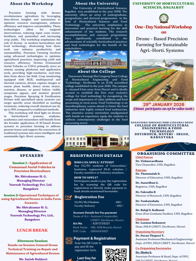 Precision Farming Workshop - Broucher Final | PDF | Agriculture ...