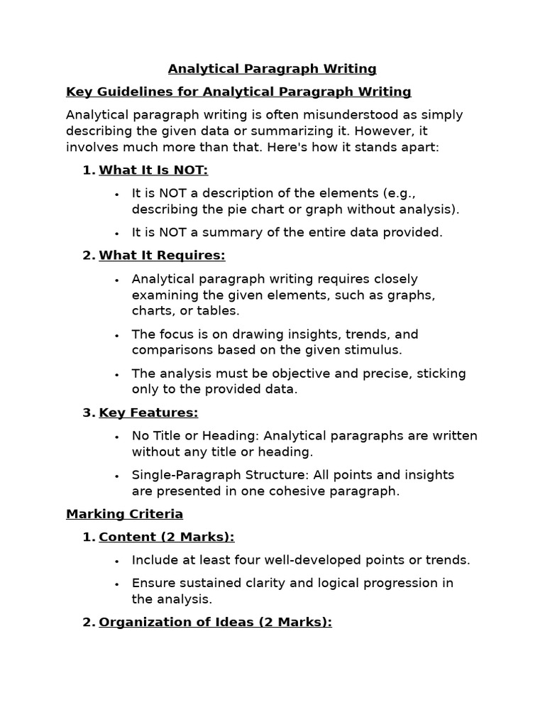 Guidelines for Analytical Paragraphs | PDF | Data | Word