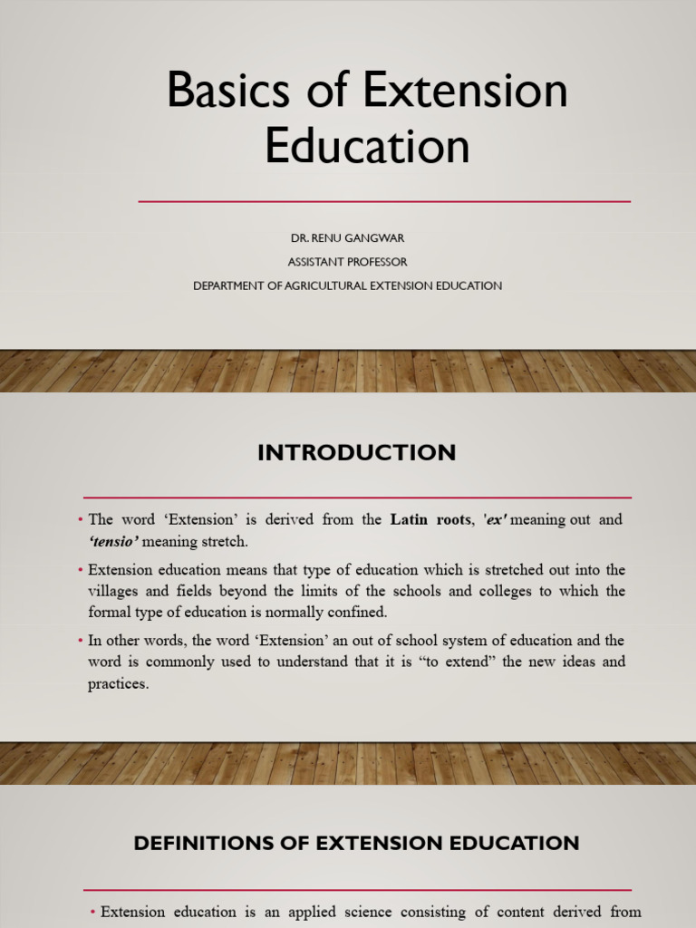 1. Extension Education.pptx | PDF | Evaluation | Knowledge