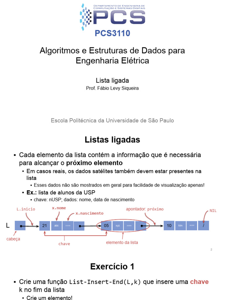 Algoritmos de Listas Ligadas em Python | PDF | Programação de ...